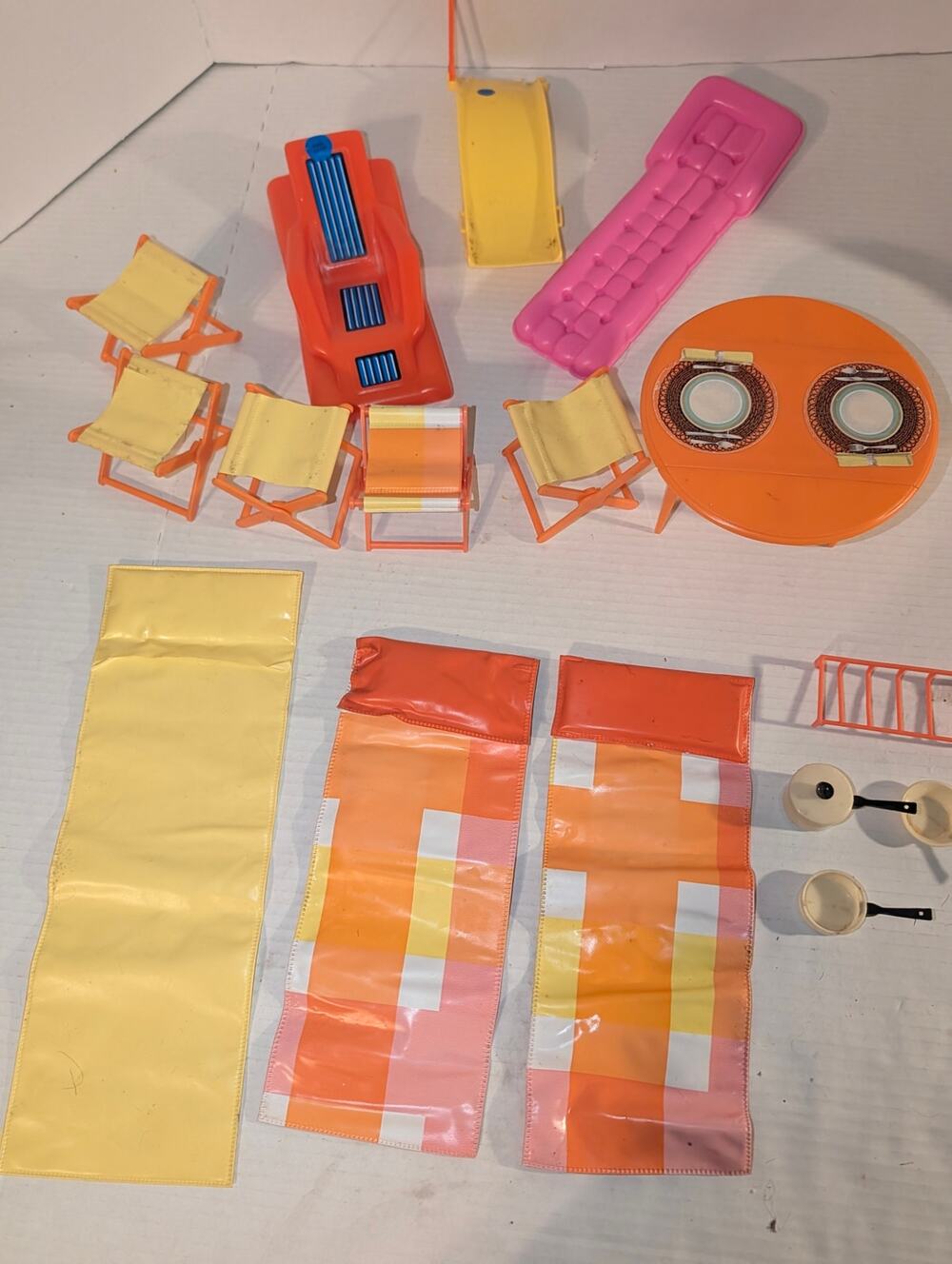 Mixed Lot Vintage Barbie Doll Camping Cooking Beach Accessories